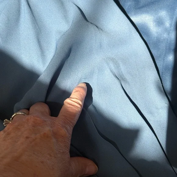 Celebrate DB Studio Flutter Sleeve Georgette Wrap Slate Blue MOB Maxi Dress 10 - Picture 8 of 10